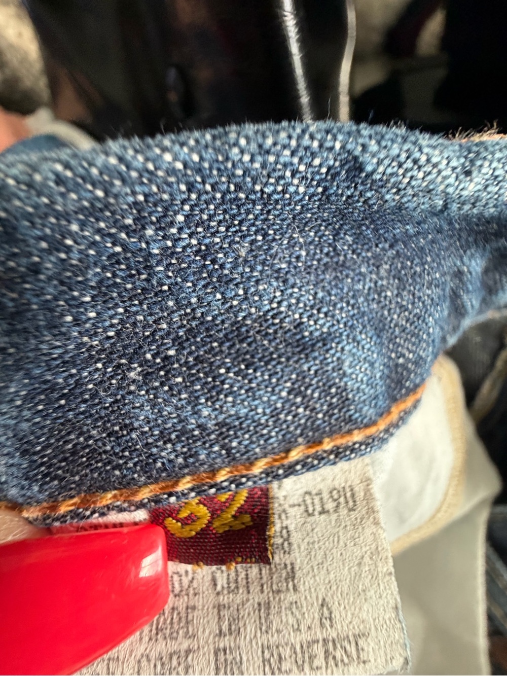 Vintage 7 For All Mankind Blue Flare Jeans with hardware on Back Pocket 32R - Picture 5 of 5